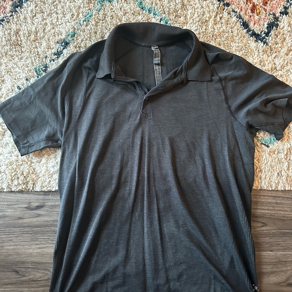 Lululemon Men's Black Polo Shirt